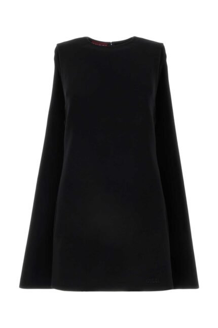 Black wool mini dress