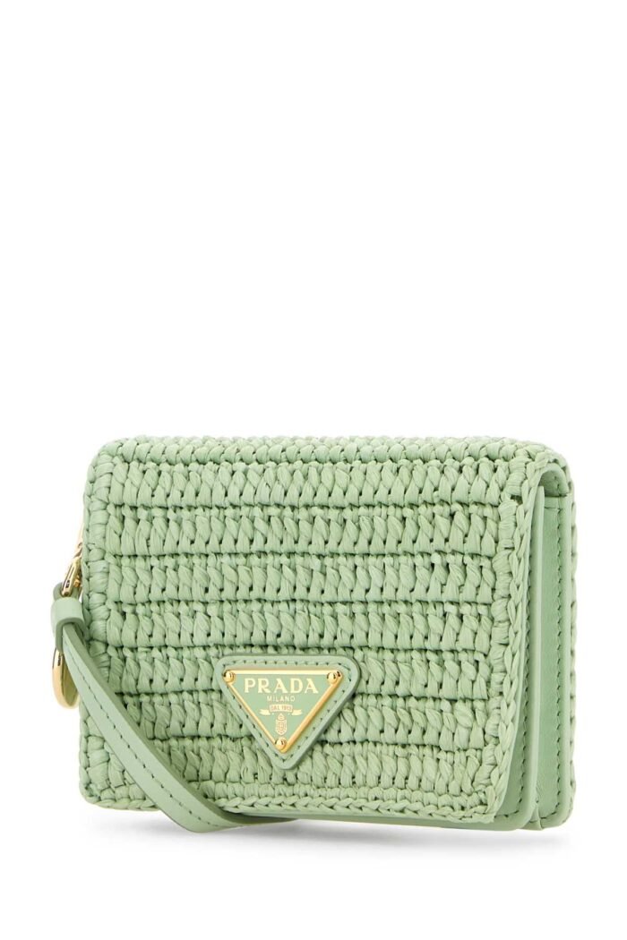 Pastel green raffia card holder - Image 2