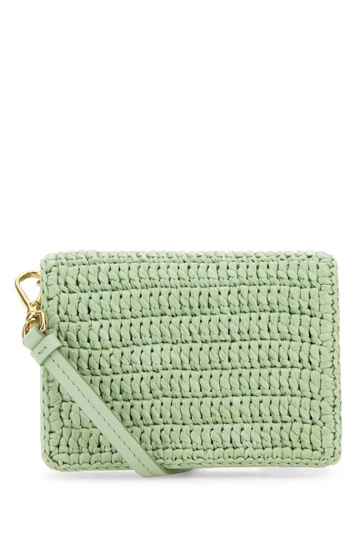 Pastel green raffia card holder - Image 3