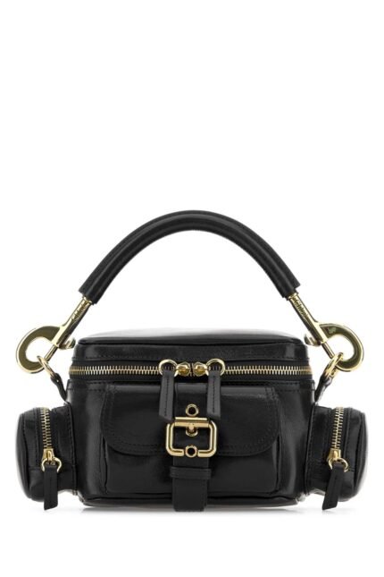 Black leather Camera Bag handbag
