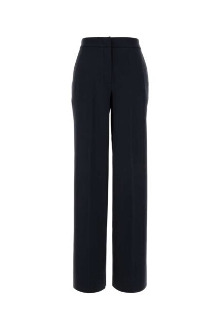 Midnight blue stretch cotton Orche wide-leg pant
