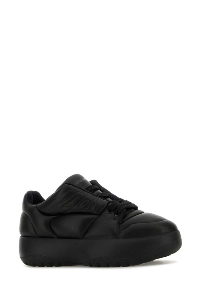 Black leather Puffer sneakers - Image 2