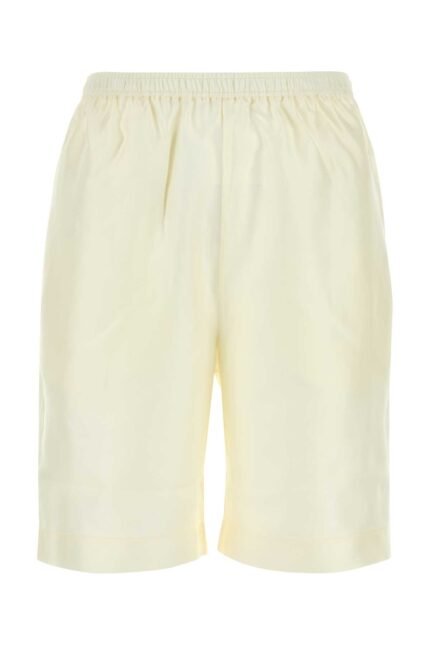 Ivory silk Zinnia bermuda shorts