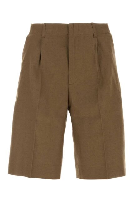 Brown cotton blend bermuda shorts