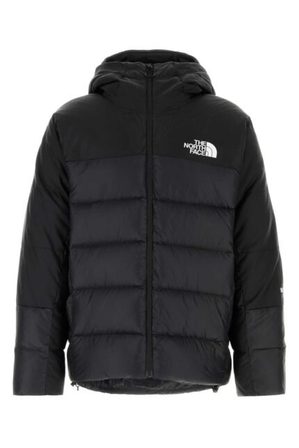 Black nylon down jacket