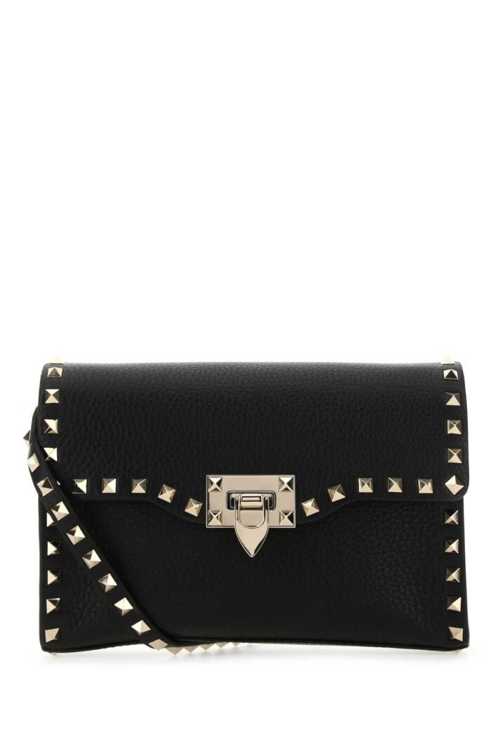 Black leather Rockstud crossbody bag - Image 1