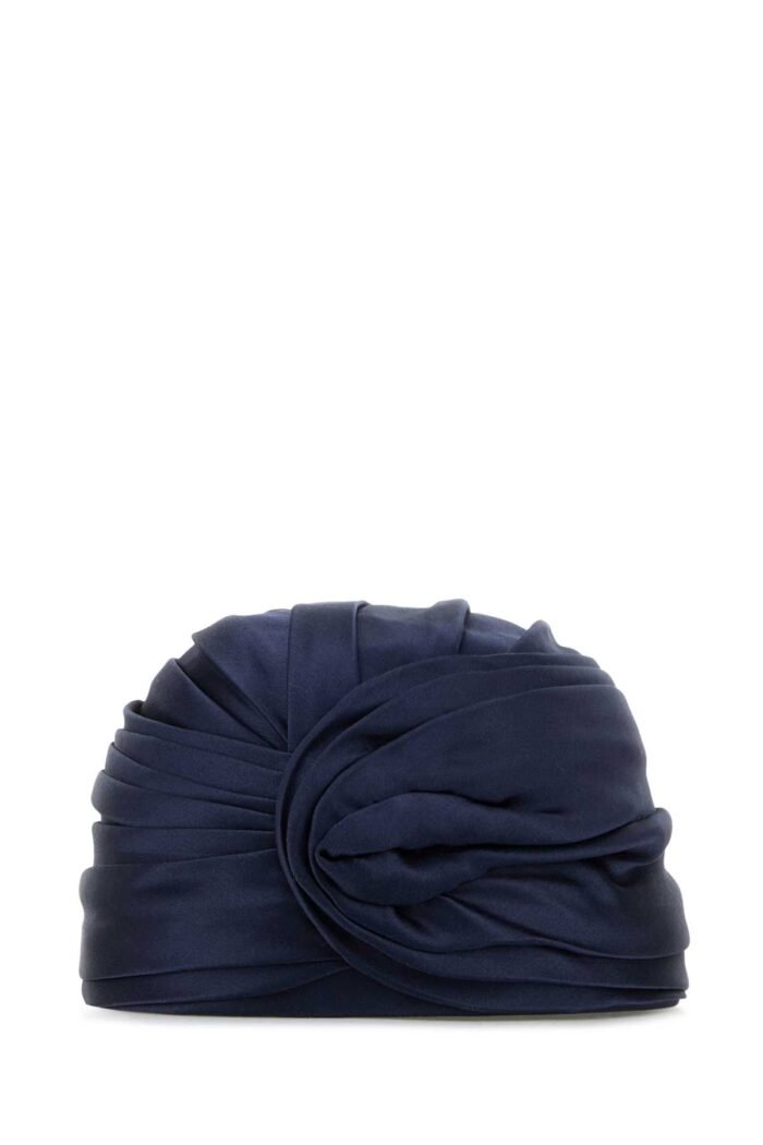 Midnight blue satin turban - Image 1