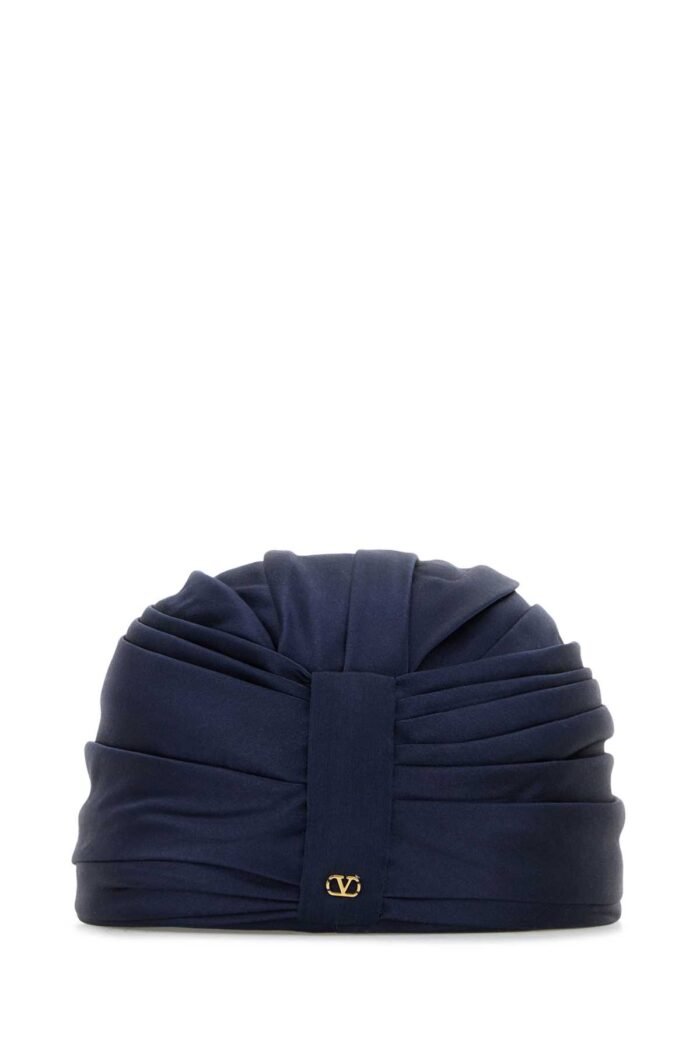 Midnight blue satin turban - Image 3