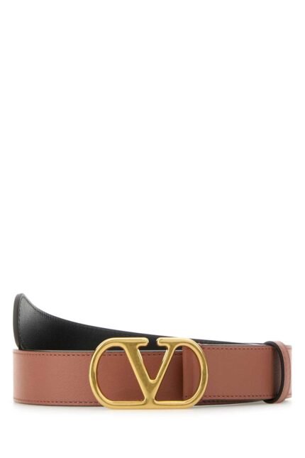 Dark pink leather VLogo belt