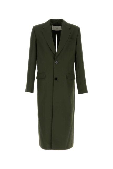 Olive green wool coat