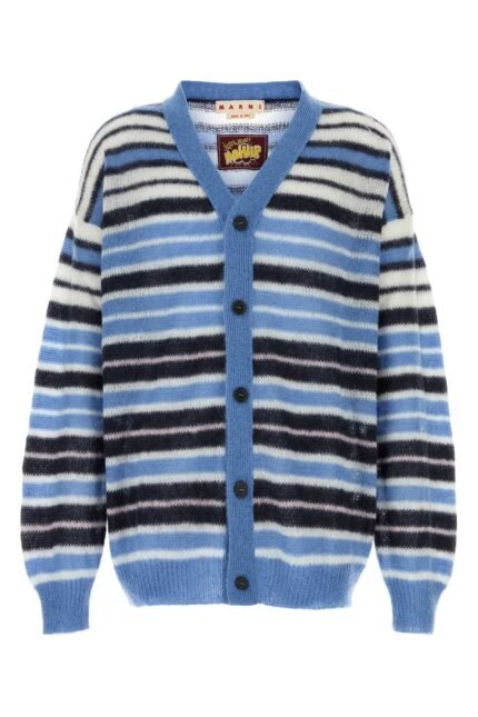 Embroidered mohair blend cardigan