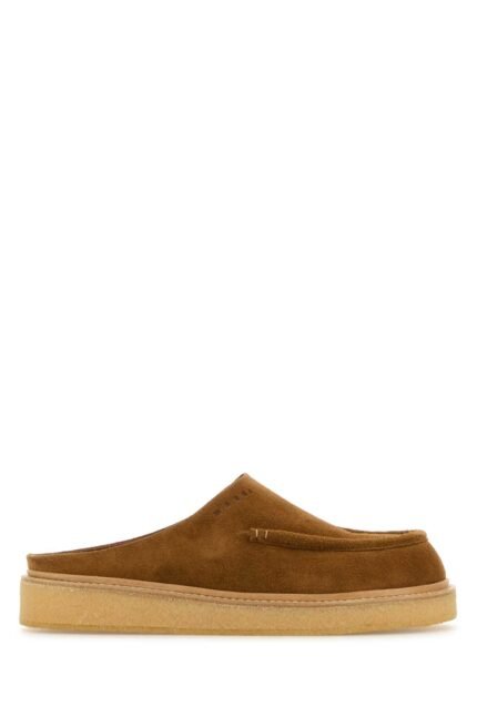 Camel suede slippers