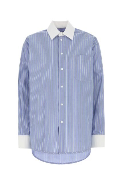 Embroidered poplin oversize shirt
