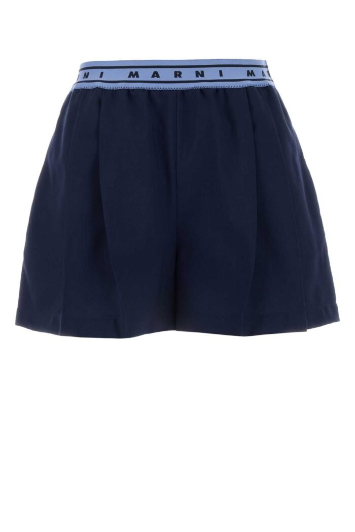Navy blue wool shorts - Image 1