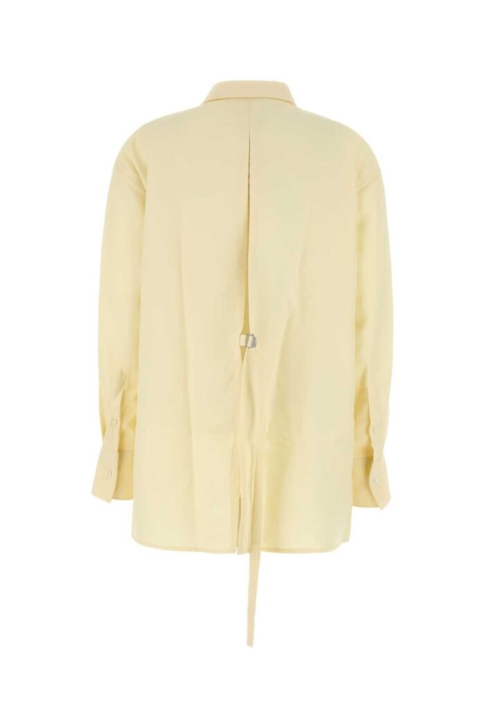Pastel yellow wool oversize shirt - Image 2