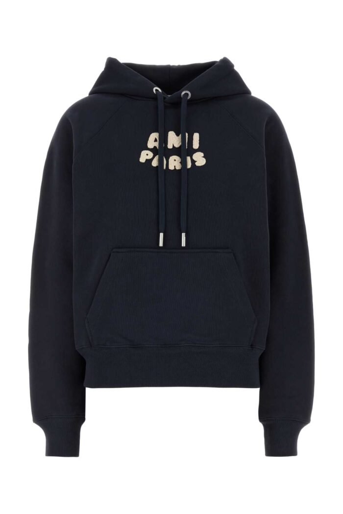 Navy blue cotton sweatshirt - Image 1