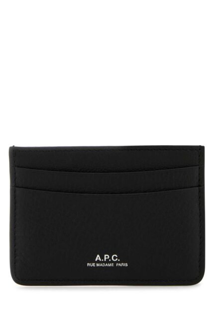 Black leather Andre card holder