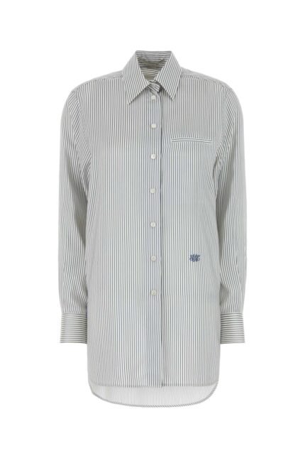 Embroidered silk oversize shirt