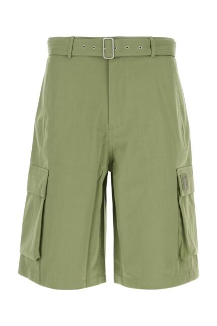 Green cotton bermuda shorts