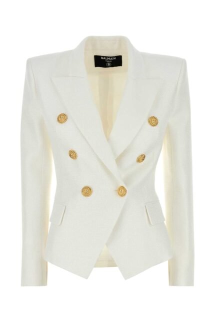 White viscose blend blazer