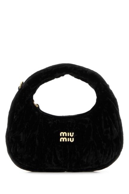 Black velvet mini Wander handbag