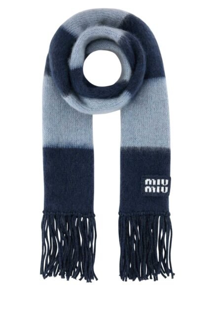 Embroidered mohair blend scarf