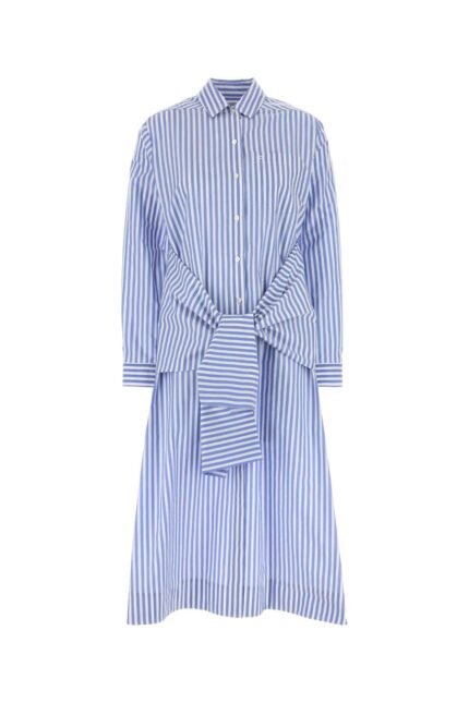 Embroidered poplin shirt dress