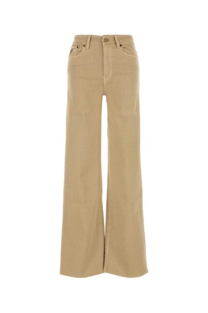 Beige stretch denim jeans