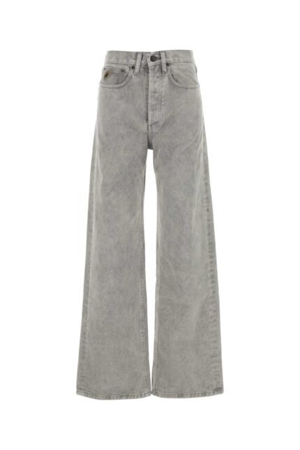 Grey denim wide-leg jeans