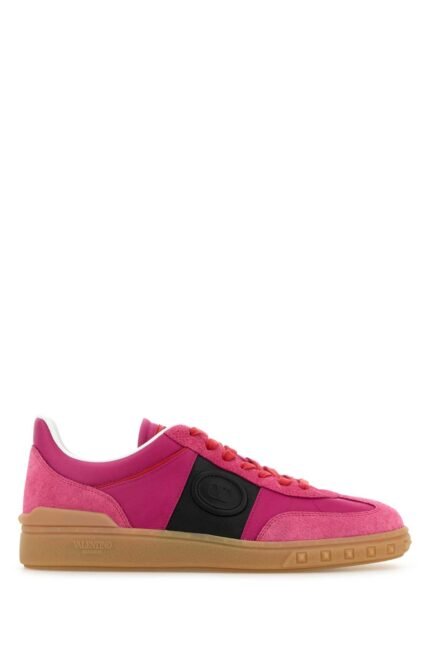 Pink suede and fabric Upvillage sneakers