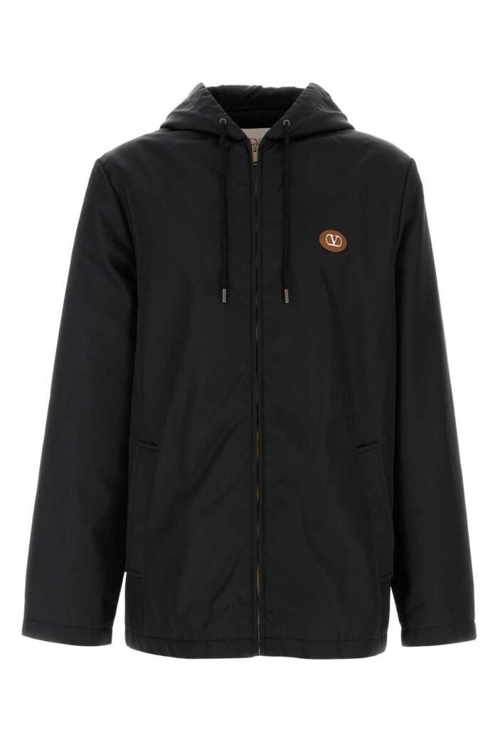 Black nylon windbreaker - Image 1