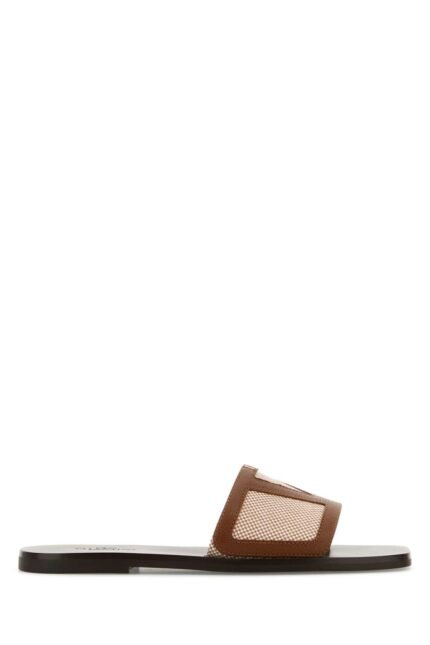 Two-tone canvas and leather Viva Superstar slippers