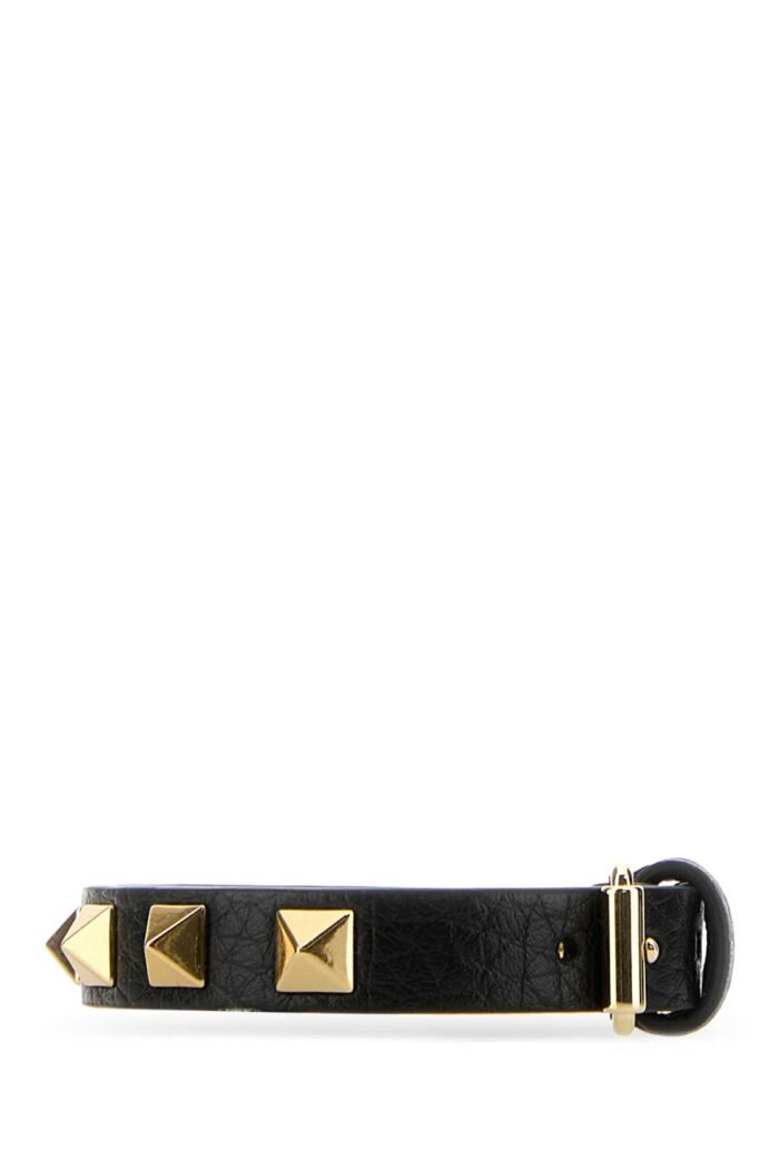 Black leather Rockstud bracelet - Image 2