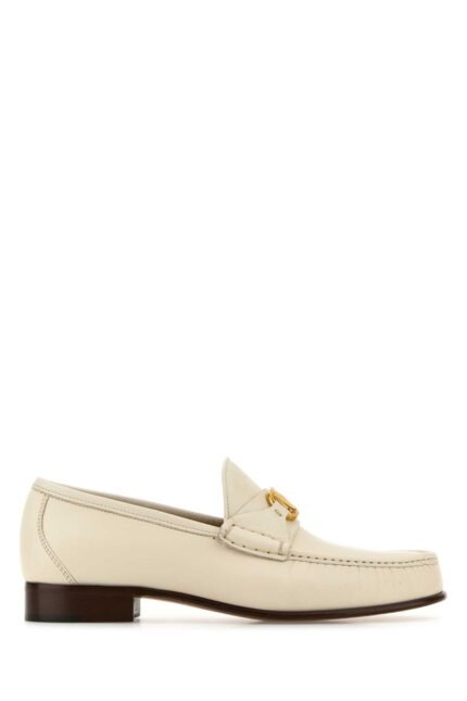 Ivory leather VLogo Signature loafers