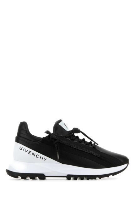 Black synthetic leather Spectre sneakers