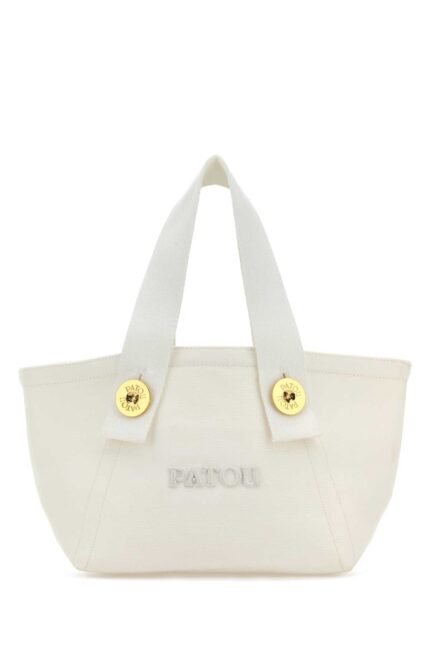 White canvas Trapeze handbag