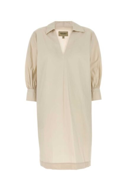 Sand poplin dress
