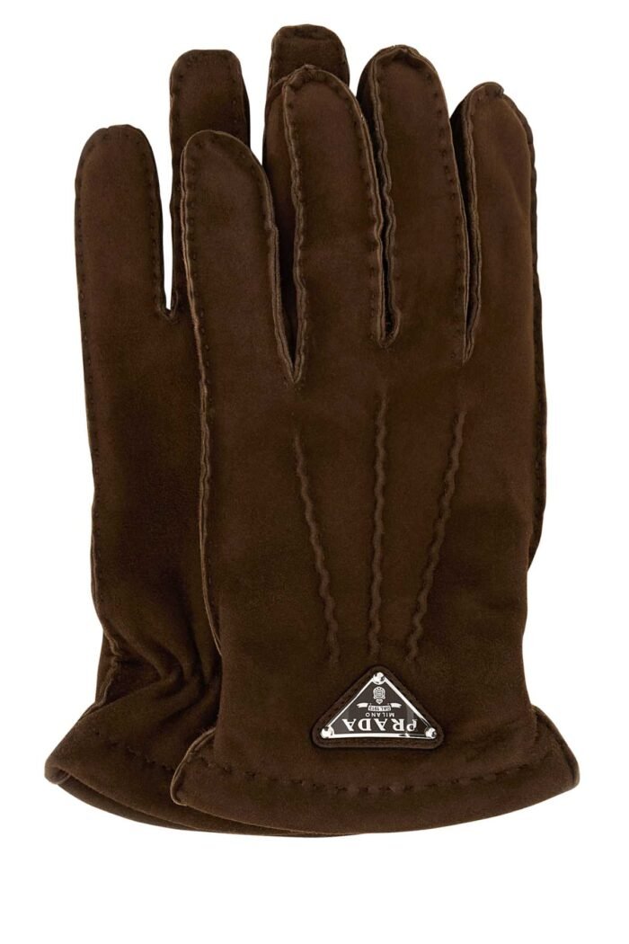 Brown suede gloves - Image 1
