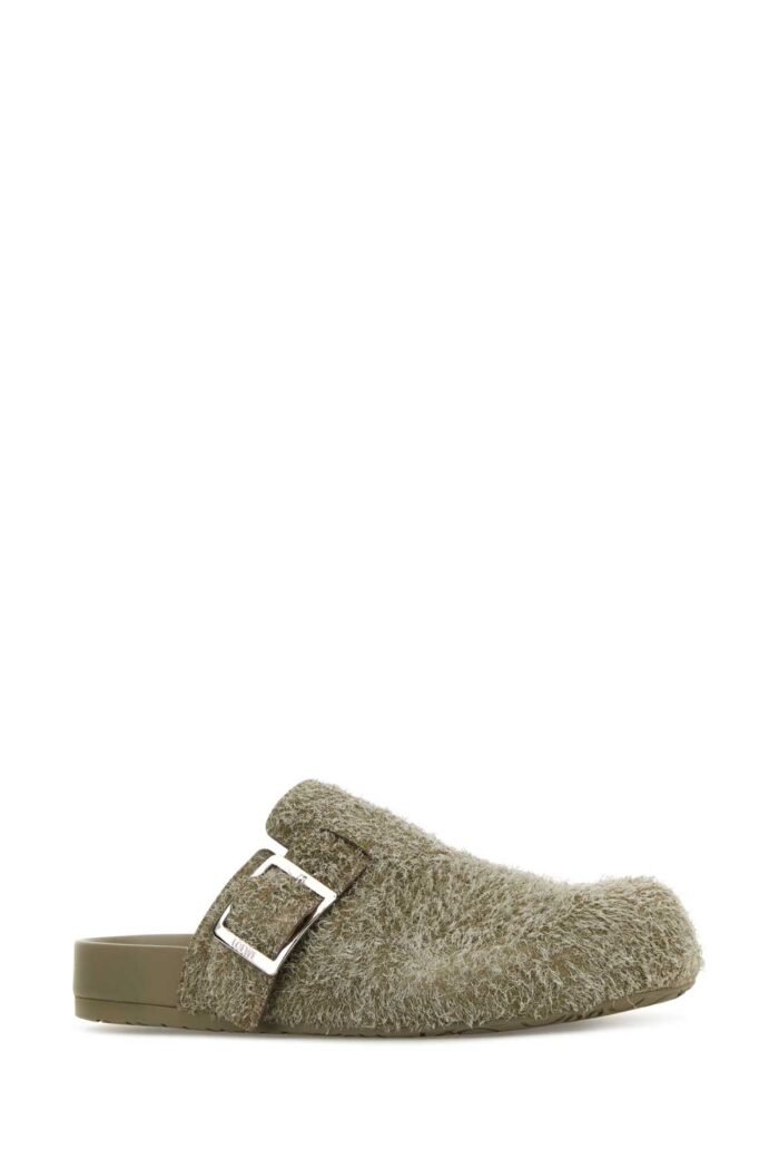 Khaki suede Ease Buckle slippers - Image 2