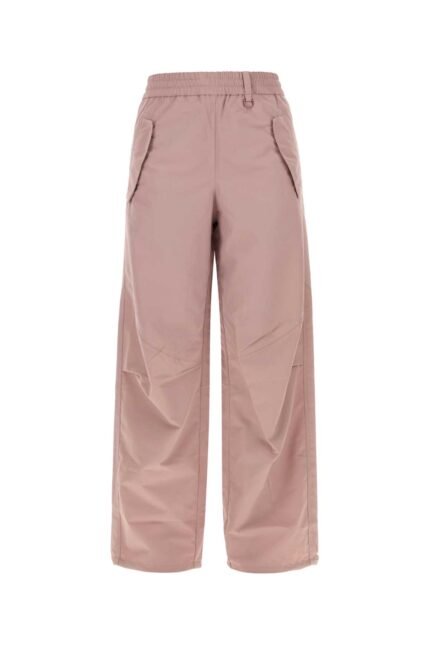 Powder pink nylon pant