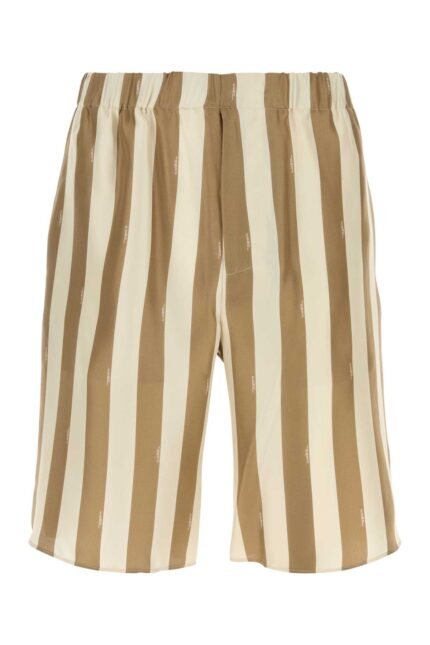 Printed silk bermuda shorts
