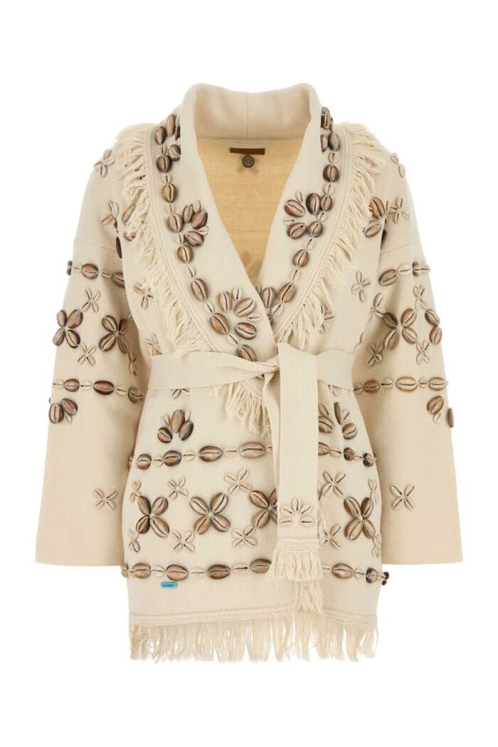 Sand silk blend Ocean Dream cardigan - Image 1