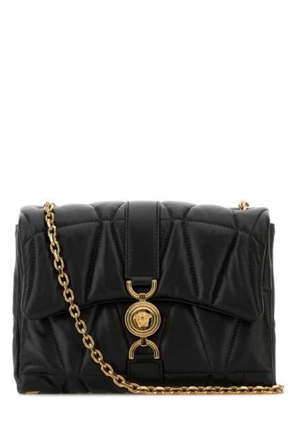 Black nappa leather Kleio shoulder bag