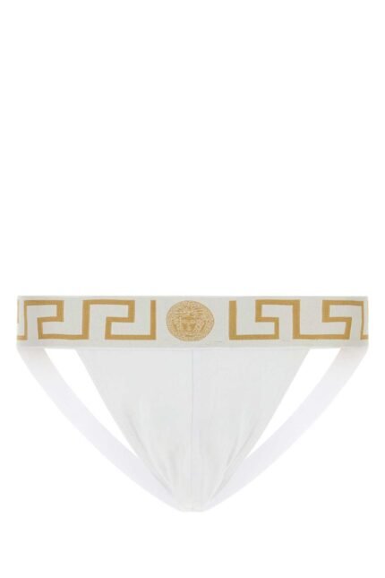 White stretch cotton brief