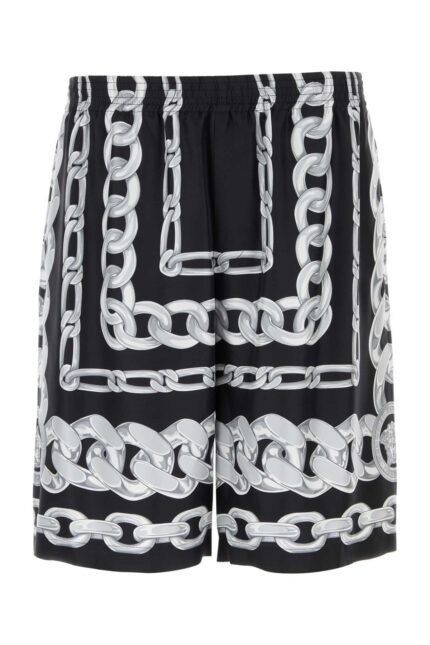 Printed silk bermuda shorts