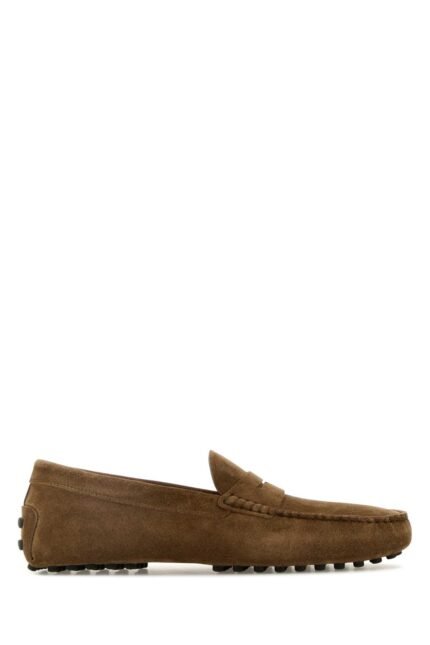 Brown suede loafers