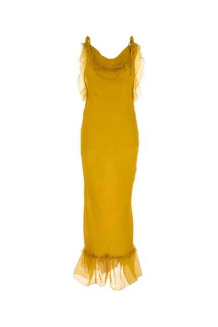 Mustard crepe dress