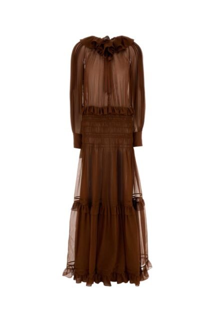 Brown muslin long dress