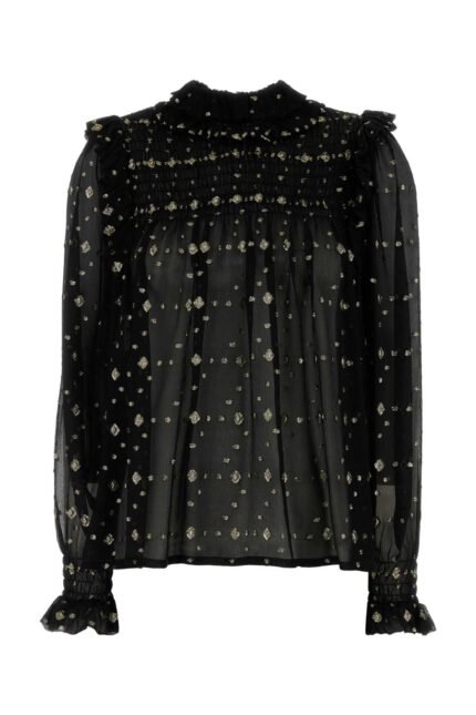 Embroidered crepe blouse