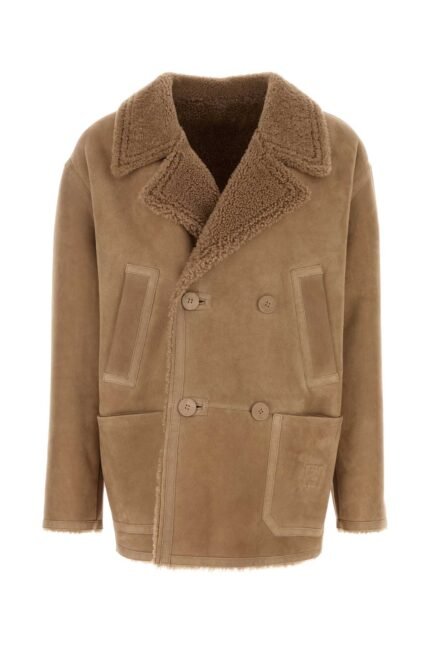 Camel shearling jacket